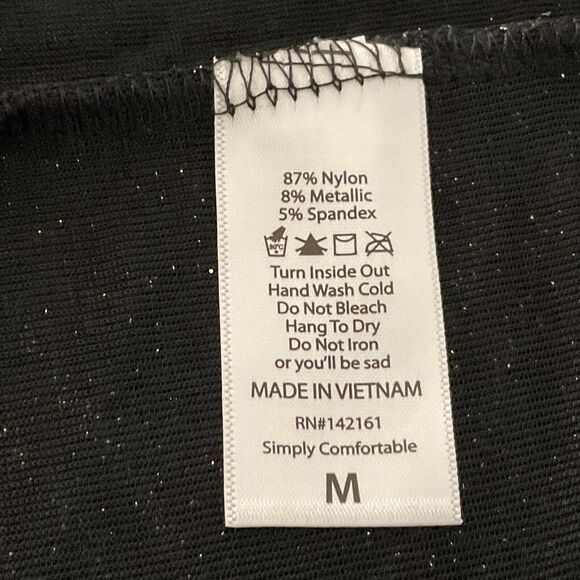 NWT LuLaRoe Julia Medium Black Gold Metallic Dress Geometric Pattern Mid-Length - Picture 9 of 12